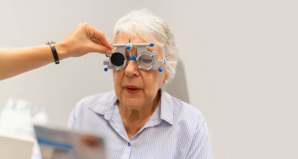 Eye surgeon performing private cataract surgery on a patient in a UK clinic